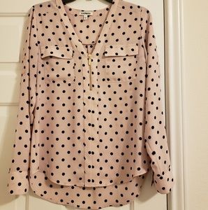 Polka Dot Two Pocket Zip Front Chelsea Shirt